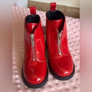 GAP Toddler Shiny Zipper Red Boots